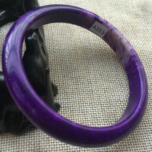 Load image into Gallery viewer, 10% OFF- 64/65/66mm Certified Natural Lavender Purple Jadeite Emerald A*Jade HandCarved Lucky Bracelet Bangle A353