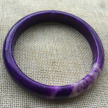 Load image into Gallery viewer, 10% OFF- 64/65/66mm Certified Natural Lavender Purple Jadeite Emerald A*Jade HandCarved Lucky Bracelet Bangle A353