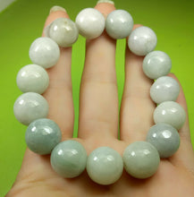 Load image into Gallery viewer, 10% OFF- 55-63mm Certified Natural Lavender Light Green Jadeite Emerald Jade Carved 12mm Beads Stretchy-Bracelet《Grade A》A2949