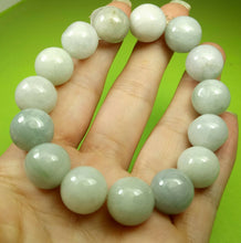 Load image into Gallery viewer, 10% OFF- 55-63mm Certified Natural Lavender Light Green Jadeite Emerald Jade Carved 12mm Beads Stretchy-Bracelet《Grade A》A2949
