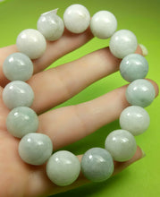 Load image into Gallery viewer, 10% OFF- 55-63mm Certified Natural Lavender Light Green Jadeite Emerald Jade Carved 12mm Beads Stretchy-Bracelet《Grade A》A2949