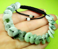 Load image into Gallery viewer, 10% OFF- 54-63mm Certified Natural Light Green Jadeite Emerald A*Jade Hand-Knitting Lucky Coins Adjustable Bracelet《Grade A》A4471