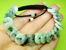 Load image into Gallery viewer, 10% OFF- 54-63mm Certified Natural Light Green Jadeite Emerald A*Jade Hand-Knitting Lucky Coins Adjustable Bracelet《Grade A》A4471