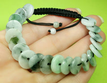 Load image into Gallery viewer, 10% OFF- 54-63mm Certified Natural Light Green Jadeite Emerald A*Jade Hand-Knitting Lucky Coins Adjustable Bracelet《Grade A》A4471