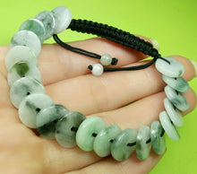 Load image into Gallery viewer, 10% OFF- 54-63mm Certified Natural Light Green Jadeite Emerald A*Jade Hand-Knitting Lucky Coins Adjustable Bracelet《Grade A》A4471