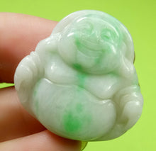 Load image into Gallery viewer, 10% OFF- Certified Natural Jadeite Emerald A*Jade HandCarved Blessing Happy Buddha Pendant《Grade A》A3975