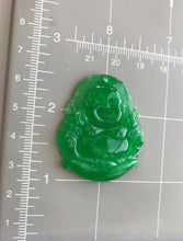 Load image into Gallery viewer, 10% OFF- Certified Natural Jadeite Emerald A*Jade HandCarved Blessing Happy Buddha Pendant《Grade A》A1940