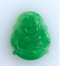 Load image into Gallery viewer, 10% OFF- Certified Natural Jadeite Emerald A*Jade HandCarved Blessing Happy Buddha Pendant《Grade A》A1940