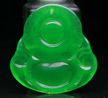 Load image into Gallery viewer, 10% OFF- Certified Natural Jadeite Emerald A*Jade HandCarved Blessing Happy Buddha Pendant《Grade A》A1940