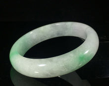 Load image into Gallery viewer, 56/57/58mm Certified Natural Lavender Jadeite Emerald A*Jade HandCarved Lucky Bracelet Bangle GX416