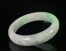 Load image into Gallery viewer, 56/57/58mm Certified Natural Lavender Jadeite Emerald A*Jade HandCarved Lucky Bracelet Bangle GX416