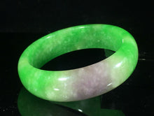 Load image into Gallery viewer, 10% OFF- 52/53/54mm Certified Natural Lavender Green Jadeite Emerald A*Jade HandCarved Lucky Bracelet Bangle GX419/C047