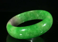 Load image into Gallery viewer, 10% OFF- 52/53/54mm Certified Natural Lavender Green Jadeite Emerald A*Jade HandCarved Lucky Bracelet Bangle GX419/C047