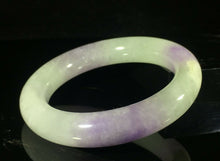 Load image into Gallery viewer, 57/58/59mm Certified Natural Lavender Jadeite Emerald A*Jade HandCarved Lucky Round Bracelet Bangle GX403