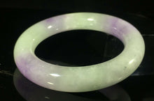 Load image into Gallery viewer, 57/58/59mm Certified Natural Lavender Jadeite Emerald A*Jade HandCarved Lucky Round Bracelet Bangle GX403