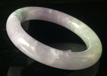 Load image into Gallery viewer, 10% OFF- 58/59/60mm Certified Natural Lavender Jadeite Emerald A*Jade HandCarved Lucky Round Bracelet Bangle GX831