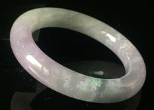 Load image into Gallery viewer, 10% OFF- 58/59/60mm Certified Natural Lavender Jadeite Emerald A*Jade HandCarved Lucky Round Bracelet Bangle GX831