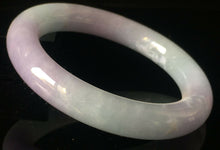Load image into Gallery viewer, 57/58/59mm Certified Natural Lavender Jadeite Emerald A*Jade HandCarved Lucky Round Bracelet Bangle GX815
