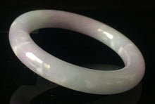 Load image into Gallery viewer, 57/58/59mm Certified Natural Lavender Jadeite Emerald A*Jade HandCarved Lucky Round Bracelet Bangle GX815