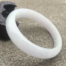 Load image into Gallery viewer, 56/57/58mm Certified Natural White Jadeite Emerald A*Jade HandCarved Lucky Bracelet Bangle GX289