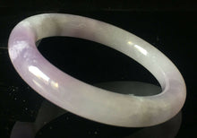Load image into Gallery viewer, 10% OFF- 57/58/59mm Certified Natural Lavender Jadeite Emerald A*Jade HandCarved Lucky Round Bracelet Bangle GX820