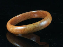 Load image into Gallery viewer, 10% OFF- 57/58/59mm Certified Natural Red Yellow Jadeite Emerald A*Jade HandCarved Lucky Bracelet Bangle GX631