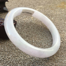 Load image into Gallery viewer, 10% OFF- 55/56/57mm Certified Natural Lavender Jadeite Emerald A*Jade HandCarved Lucky Bracelet Bangle GX063/HA5556