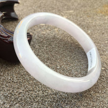 Load image into Gallery viewer, 10% OFF- 57/58/59mm Certified Natural Lavender Jadeite Emerald A*Jade HandCarved Lucky Bracelet Bangle GX435/HA5533