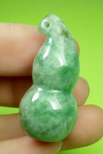 Load image into Gallery viewer, 10% OFF- Certified Natural Icy Jadeite Emerald A Jade Handcarved Gourd 宝葫芦Pendant
