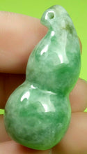 Load image into Gallery viewer, 10% OFF- Certified Natural Icy Jadeite Emerald A Jade Handcarved Gourd 宝葫芦Pendant