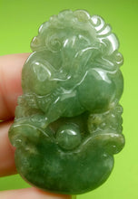 Load image into Gallery viewer, 10% OFF- Certified Natural Oily Green Jadeite Emerald A Jade Handcarved Rabbit YuanBao Pendant A6428
