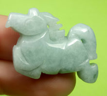 Load image into Gallery viewer, 10% OFF- Certified Natural Jadeite Emerald A Jade Handcarved Horse 马到成功 Pendant A6430