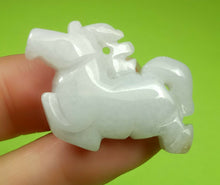 Load image into Gallery viewer, 10% OFF- Certified Natural Jadeite Emerald A Jade Handcarved White Horse 马到成功 Pendant A6359