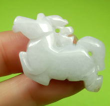 Load image into Gallery viewer, 10% OFF- Certified Natural Jadeite Emerald A Jade Handcarved White Horse 马到成功 Pendant A6359
