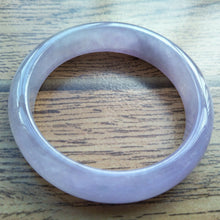 Load image into Gallery viewer, 56/57/58mm Certified Natural Lavender Jadeite Emerald A*Jade HandCarved Lucky Bracelet Bangle F107