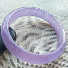 Load image into Gallery viewer, 57/58/59mm Certified Natural Lavender Jadeite Emerald A*Jade HandCarved Lucky Bracelet Bangle HA8635