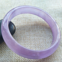 Load image into Gallery viewer, 57/58/59mm Certified Natural Lavender Jadeite Emerald A*Jade HandCarved Lucky Bracelet Bangle HA8635