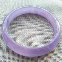 Load image into Gallery viewer, 57/58/59mm Certified Natural Lavender Jadeite Emerald A*Jade HandCarved Lucky Bracelet Bangle HA8635