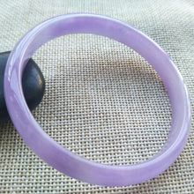 Load image into Gallery viewer, 10% OFF- 59/60/61mm Certified Natural Lavender Purple Jadeite Emerald A*Jade HandCarved Lucky Bracelet Bangle F116
