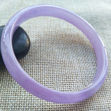 Load image into Gallery viewer, 10% OFF- 59/60/61mm Certified Natural Lavender Purple Jadeite Emerald A*Jade HandCarved Lucky Bracelet Bangle F116
