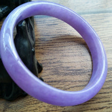 Load image into Gallery viewer, 10% OFF- 61/62/63mm Certified Natural Lavender Purple Jadeite Emerald A*Jade HandCarved Lucky Bracelet Bangle F101