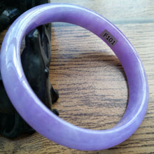 Load image into Gallery viewer, 10% OFF- 61/62/63mm Certified Natural Lavender Purple Jadeite Emerald A*Jade HandCarved Lucky Bracelet Bangle F101