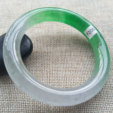 Load image into Gallery viewer, 10% OFF- 57/58/59mm Certified Natural Green White Jadeite Emerald A*Jade HandCarved Lucky Round Bracelet Bangle F206