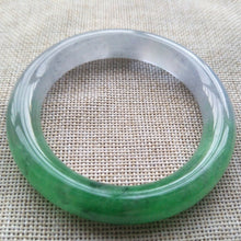 Load image into Gallery viewer, 10% OFF- 57/58/59mm Certified Natural Green White Jadeite Emerald A*Jade HandCarved Lucky Round Bracelet Bangle F204