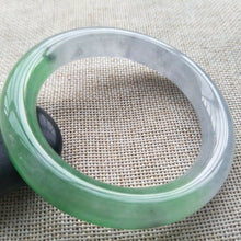 Load image into Gallery viewer, 10% OFF- 57/58/59mm Certified Natural Green White Jadeite Emerald A*Jade HandCarved Lucky Round Bracelet Bangle F215
