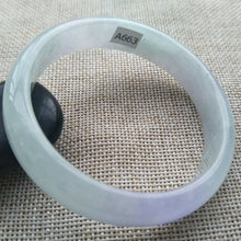 Load image into Gallery viewer, 10% OFF- 56/57/58mm Certified Natural Lavender Purple Jadeite Emerald A*Jade HandCarved Lucky Bracelet Bangle A663