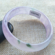 Load image into Gallery viewer, 10% OFF- 56/57/58mm Certified Natural Lavender Jadeite Emerald A*Jade HandCarved Lucky Bracelet Bangle ZZ085
