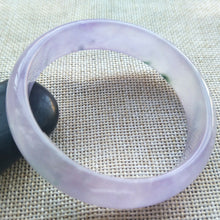 Load image into Gallery viewer, 10% OFF- 56/57/58mm Certified Natural Lavender Jadeite Emerald A*Jade HandCarved Lucky Bracelet Bangle ZZ085