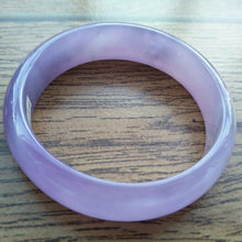 Load image into Gallery viewer, 10% OFF- 54/55/56mm Certified Natural Lavender Purple Jadeite Emerald A*Jade HandCarved Lucky Bracelet Bangle F109