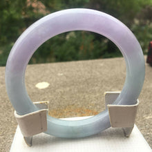 Load image into Gallery viewer, 10% OFF- 57/58/59mm Certified Natural Lavender Jadeite Emerald A*Jade HandCarved Lucky Round Bracelet Bangle GX275